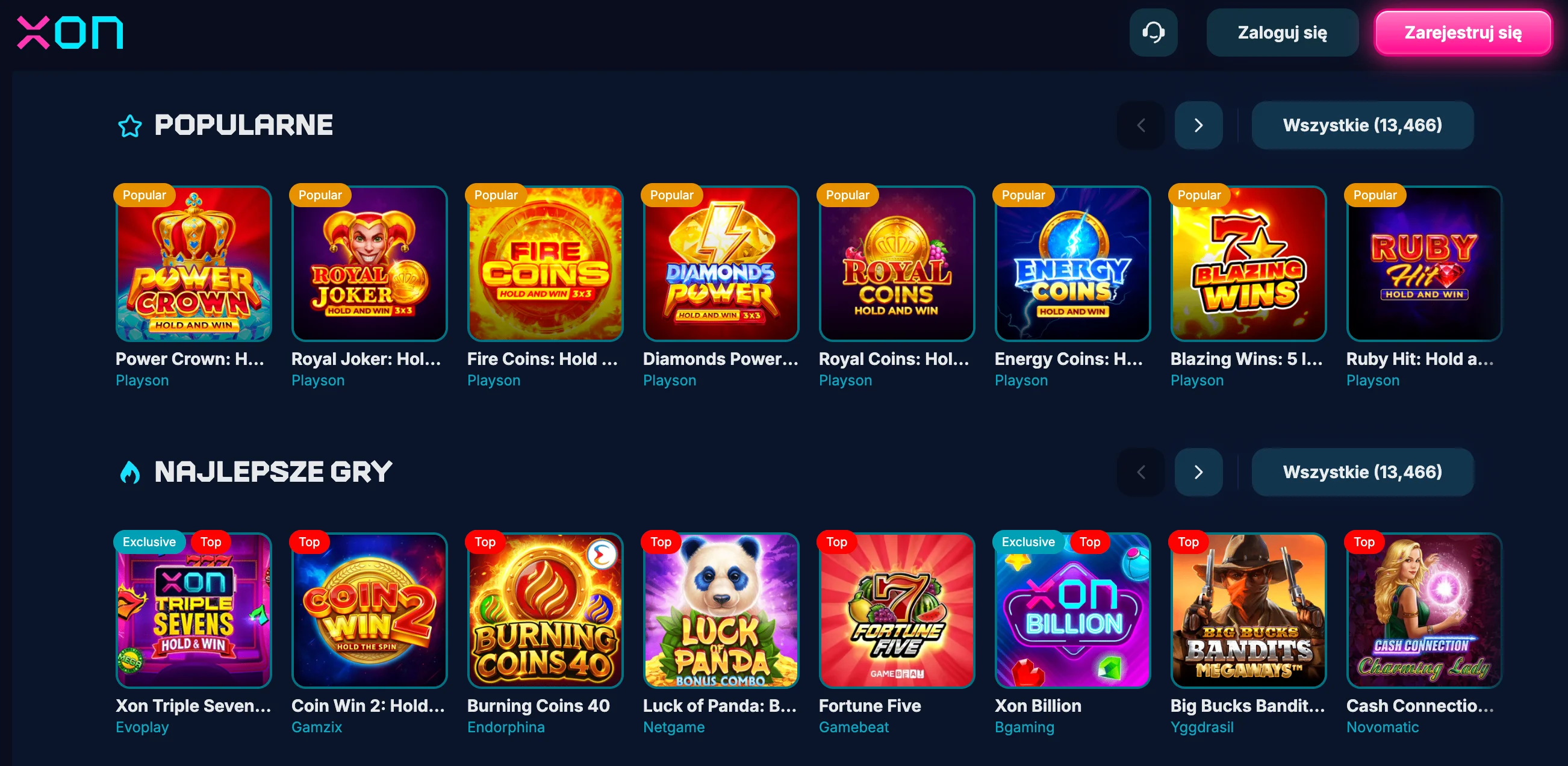 Najlepsze gry i automaty w casino XON Bet