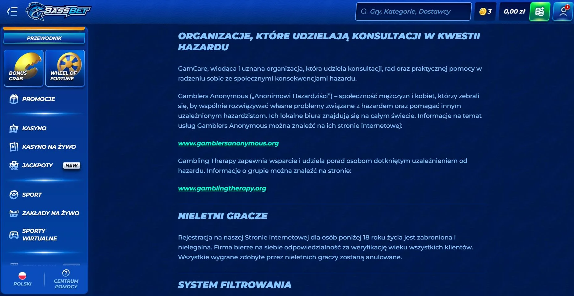 Odpowiedzialna gra: narzędzia kontroli BassBet