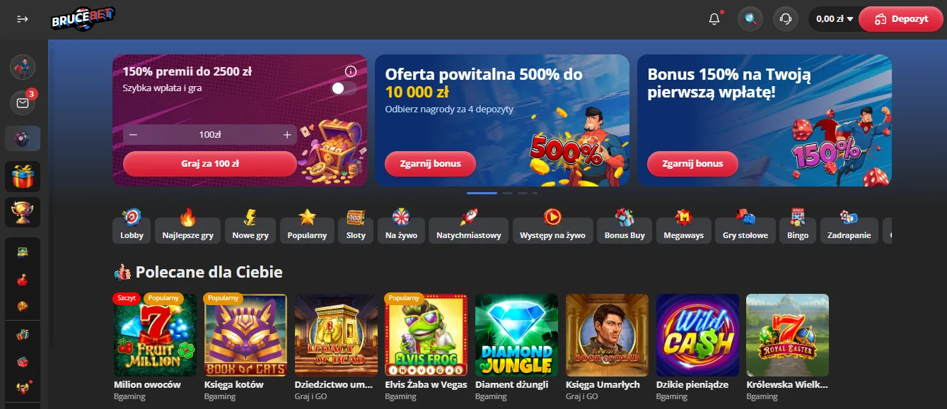 Bruce Bet Casino opinie — zalety i wady według graczy
